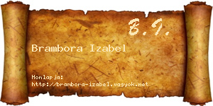Brambora Izabel névjegykártya
